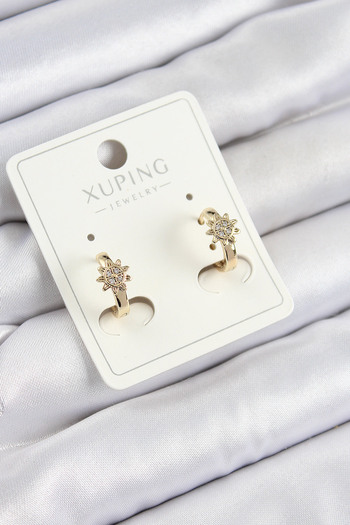 SeyCey.co Xuping Zircon Stone Flower Model Gold Color Women's Earrings