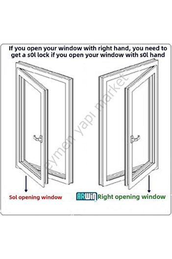 EYM Arwin Right Opening Door Window Gradual Ventilation Handle PVC Safety Lock