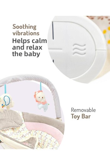 Fab N Funky Multicolour Baby Bouncer with Vibration, Rattle Toy Bar, and 3-Point Harness - 0M+