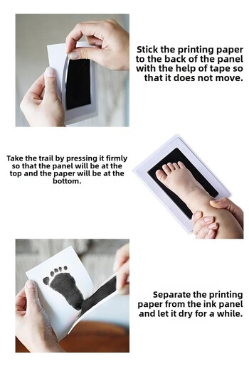 TechnoSmart Ink Printed Non-Toxic Newborn Hand Footprint Memory Set