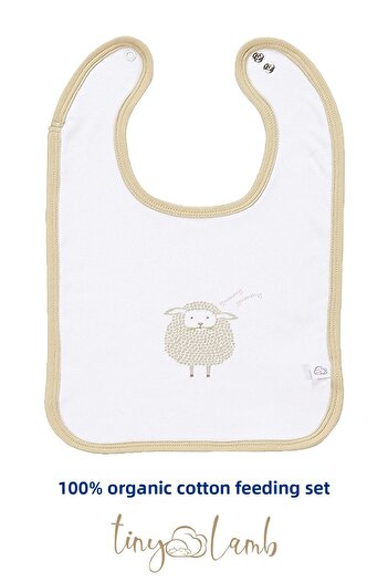 tinylamb Lamb Baby Feeding Set Organic Cotton 8 Piece Bib Shoulder Mouth Diaper