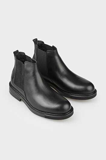 Elle Shoes Siyah Deri Erkek Günlük Bot