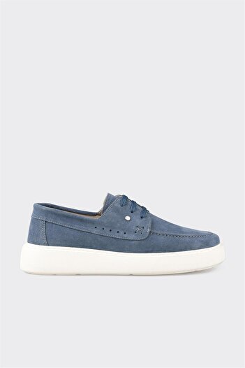 Elle Shoes Mavi Deri Erkek Günlük Ayakkabı