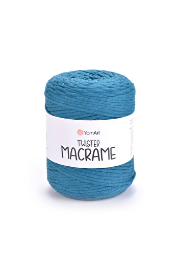 Yarnart Macrame răsucit - Ață de tricotat manual Macrame Albastru petrol-789