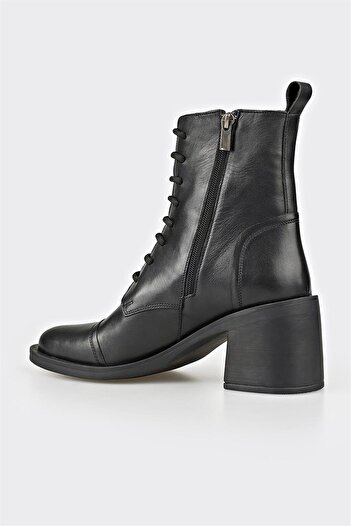 Elle Shoes Siyah Deri Kadın Günlük Bot