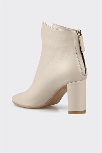 Elle Shoes Bej Kadın Klasik Yüksek Topuk Bot