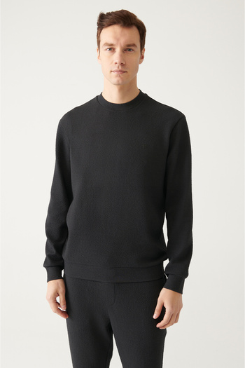 Avva Ανδρικό φούτερ Anthracite No Need Ironing Crew Neck A31y1291