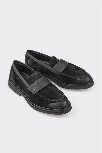 Elle Shoes Siyah Deri Erkek Günlük Ayakkabı
