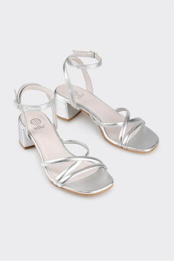 Elle Shoes Lame Leather Women's Heeled Sandals