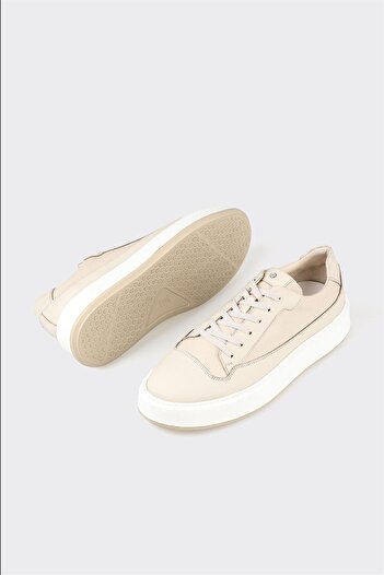 Elle Shoes Bej Deri Erkek Günlük Ayakkabı