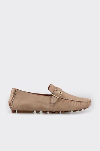 Elle Shoes Beige Leather Men's Casual Shoes