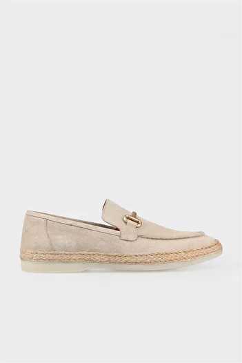 Elle Shoes Beige Leather Men's Espadrille