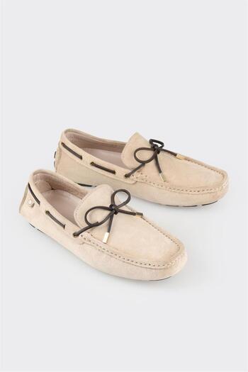 Elle Shoes Бежови кожени мъжки ежедневни обувки
