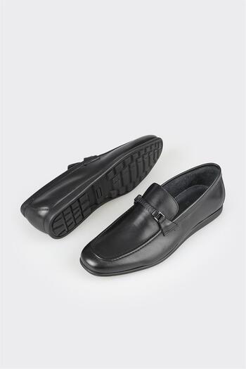 Elle Shoes Siyah Deri Erkek Loafer
