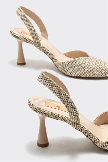 Elle Shoes Naturel Kadın Topuklu Ayakkabı