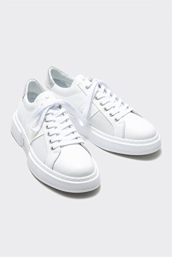 Elle Shoes White Leather Men's Sports Shoes 0