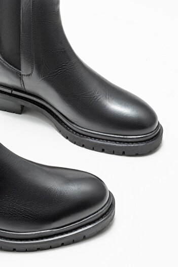 Elle Shoes Siyah Deri Kadın Günlük Bot