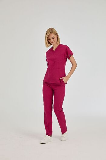 ÇİZGİ MEDİKAL Dr Greys Terikoton Cherry Doctor Asistentă Tricou Tricou medical Costum chirurgical țesătură subțire (SUB-TOP)