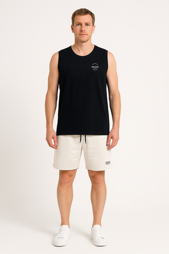 Cottonland Men's Field Regular Cut O Neck Single Jersey Combed Cotton Undershirt Black