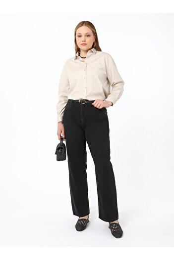 ALİA Black Straight Fit Denim Trousers - Alia