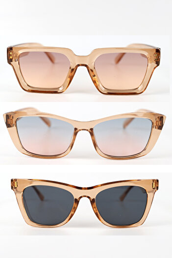 Lozzo 3-Piece Advantage Set Women's Nude Uv400 Sunglasses