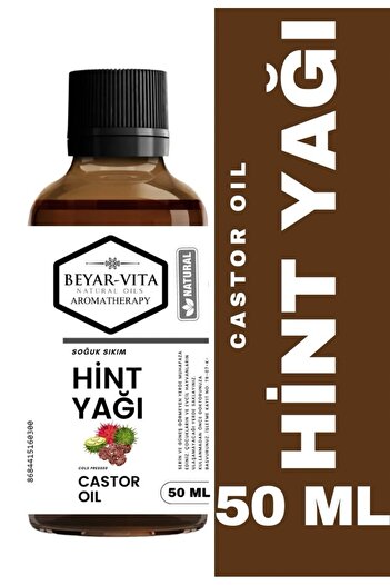 BEYARVİTA Hint Yağı Soğuk Sıkım 50 ml %100 Doğal Ve Saf Castor Oil