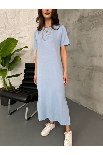 Elif Özbey Butik Baby Blue - Rochie lejeră modal cu fantă