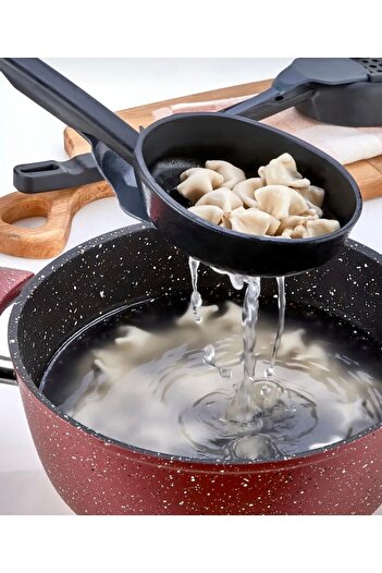 btm home 1Pc Heat Resistant 3 Function Kitchen Serving Set Fireproof Non-Stick Colander Scoop Spoon Set