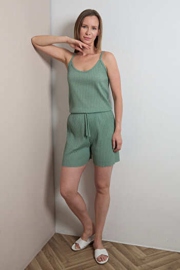 Fulla Moda Corded Rope Strap Shorts Set