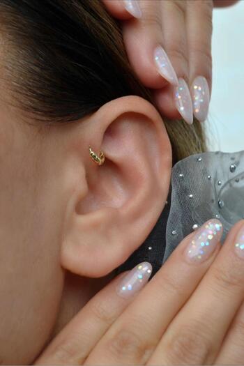 Sacce Scarves&Accessories 5 Mm Mini Halka Piercing 14 K Gold Renk Forward Helix Tragus Piercing Daith Helix