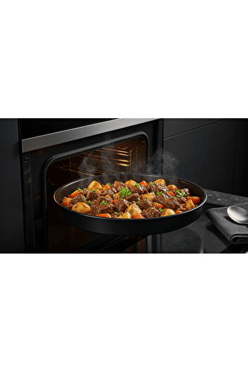 COOK-LAB 38-40-42 Cm 3'lü Siyah Parlak Emaye Yuvarlak Fırın Tepsi Seti
