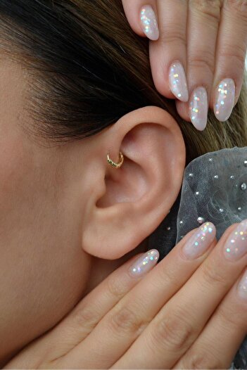 Sacce Scarves&Accessories 5 Mm Mini Halka Piercing 14 K Gold Renk Forward Helix Tragus Piercing Daith Helix