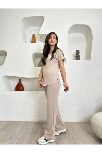 Devesta Moda Modal Fabric V-Neck Lycra Άνετο casual και κομψό κάτω μέρος - Σετ αθλητική φόρμα