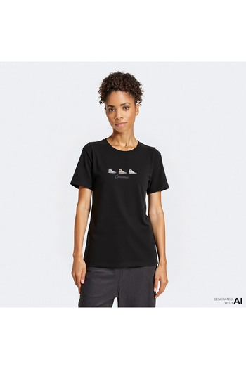 Converse High Tops Γυναικείο Κεντημένο Μαύρο T-Shirt