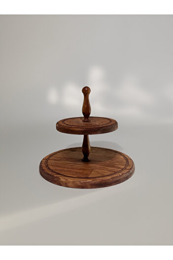 MERALP 2 Tier Wooden Cake Pastry Presentation Stand, Serving Presentation Plate, Multipurpose Treat