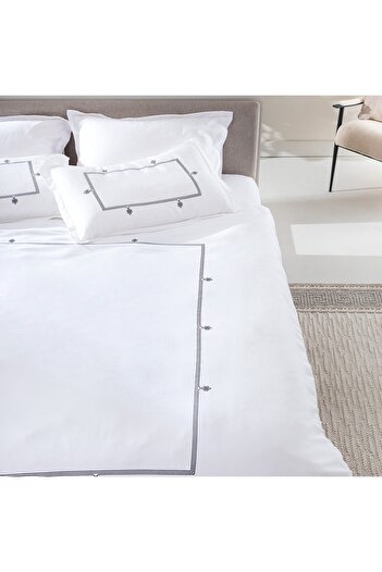 Madame Coco Lilas besticktes Bettbezug-Set für Kingsize-Betten, Satin