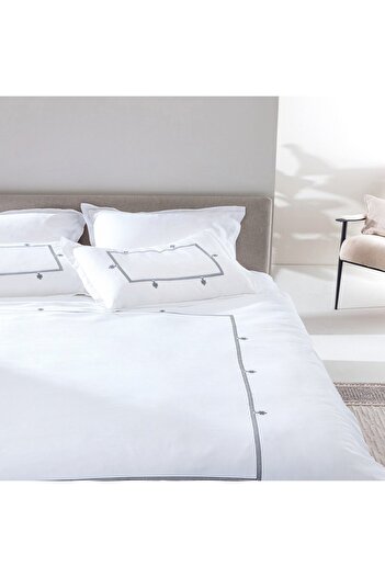 Madame Coco Lilas besticktes Bettbezug-Set für Kingsize-Betten, Satin