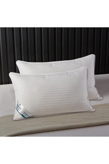 Donetella 1200 Gms Pillow - 50x75 Cm Hotel Style 100% Cotton - Gel Fiber Filling Pack Of 2