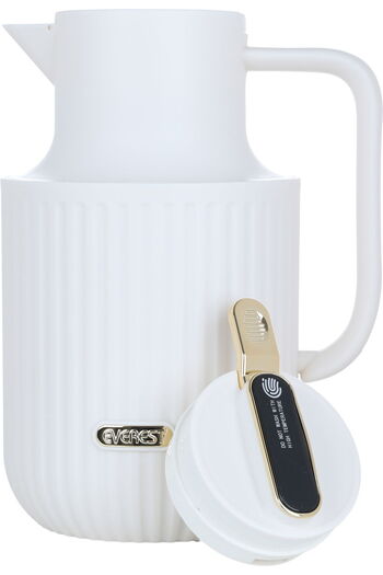 Alsaif Gallery Lura Thermos, White And Gold, 1.5 Liters