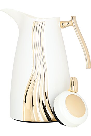 Alsaif Gallery Karma Thermos Set, Beige And Gold, 2 Pieces