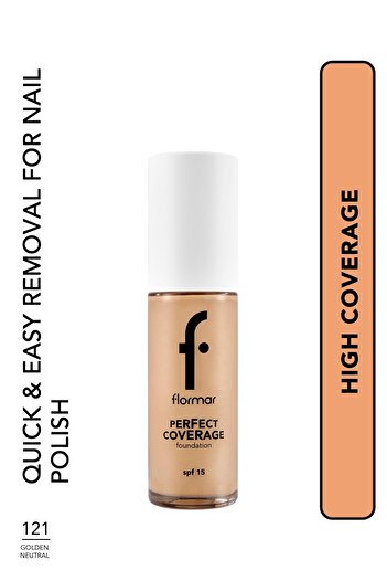 Flormar Flormar Perfect Coverage Foundation 121 Golden Neutral