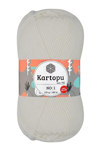 Kartopu Kartopu K010 No-1 Yarn – 100g, 160m – White