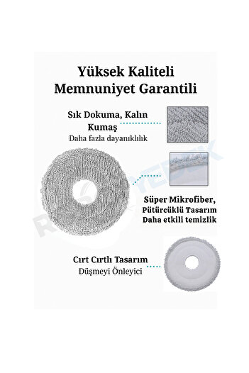 robotyedek Set de mopuri cu filtru Hepa cu perie din silicon de schimb compatibilă Dreame L10S Pro Gen 2 - 6 bucăți