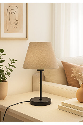 HOMİNG Black Kumbeige Fabric - Body Lampshade, Ayd-3158