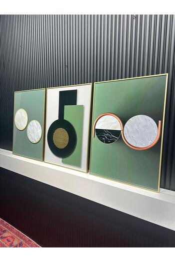 Tablomtr Metal Framed Real Glass Table Barfiola Set of 3