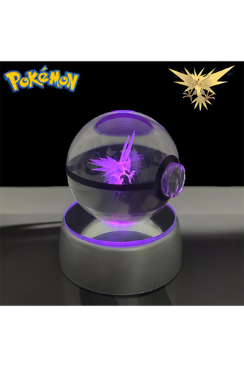 Choice Zapdos Pokemon 3D Crystal POKE BALL Figure Toys Snivy Dragonair Blastoise Venusaur Milotic Raichu Ni