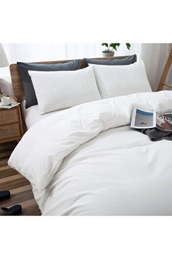 Five Store Bed sheet made of 100% mercerized cotton, density 120 g/m2, White, 220/240cm