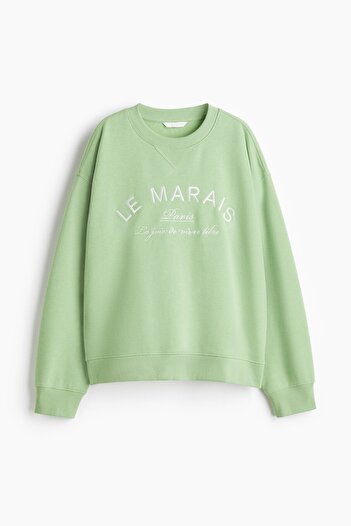 H&M Yazı Motifli Sweatshirt