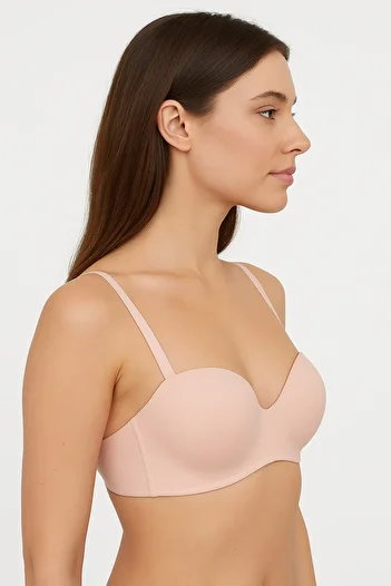 LİBELLA İÇ GİYİM Women's Laser Cut Comfortable Bra – Seamless and Non-Supportive - No Padding - Powder Pink Color