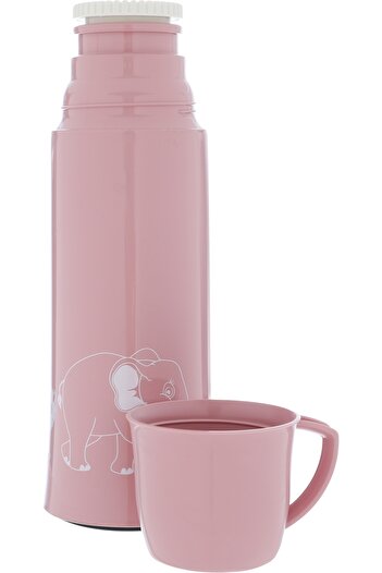 Alsaif Gallery Light Pink German Thermos With White “Zoo” Pattern